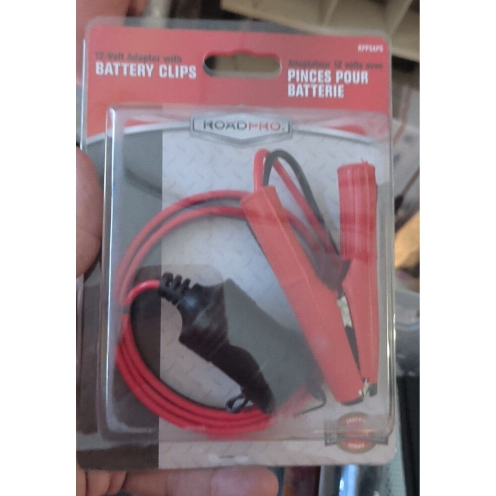 RoadPro 12 Volt Adapter with Battery Clips